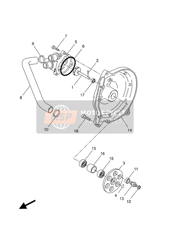 Yamaha YQ50L AEROX 2004 Water Pump for a 2004 Yamaha YQ50L AEROX